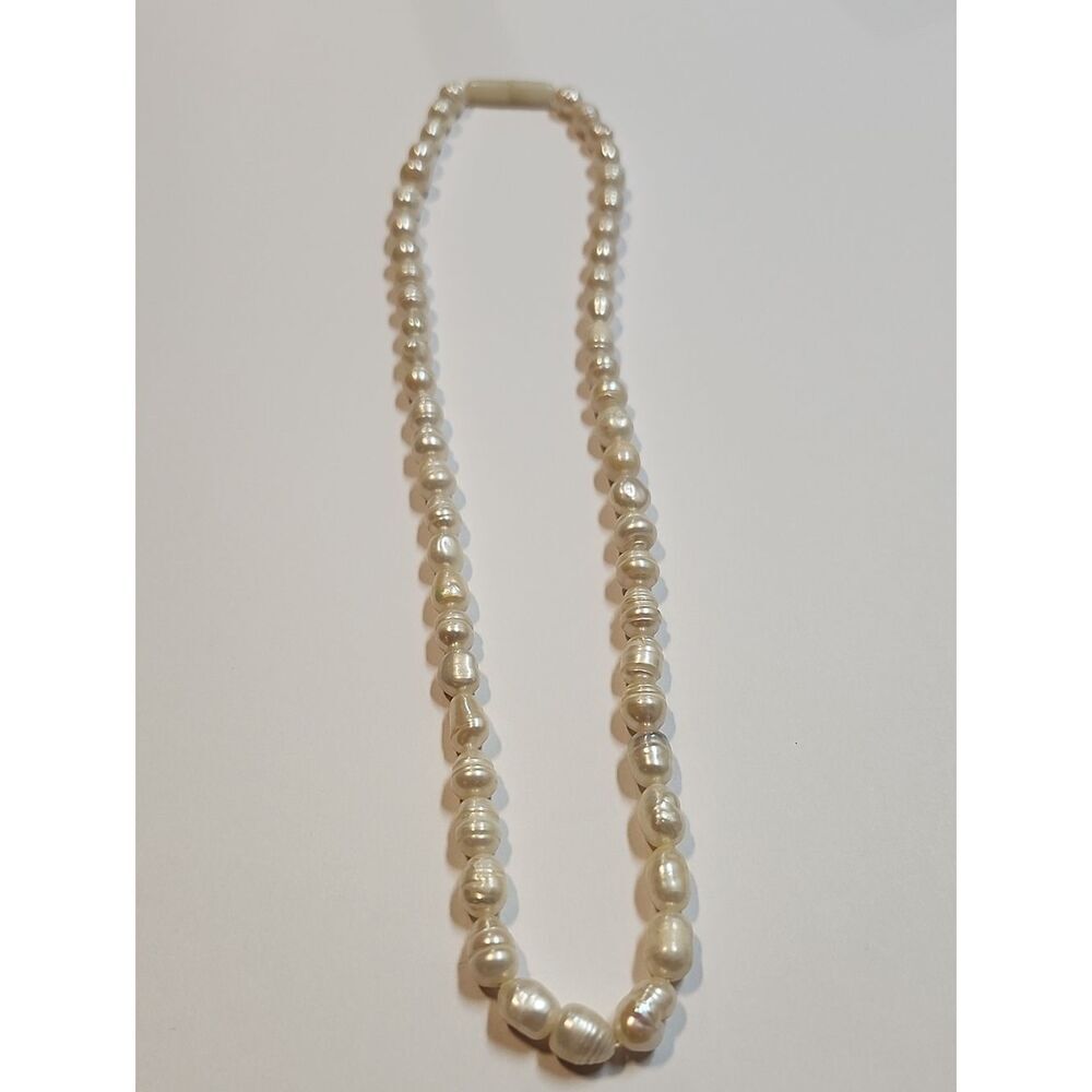 Vintage Classic White Real Pearl Necklace - Elegant Women's Jewelry 15" Length